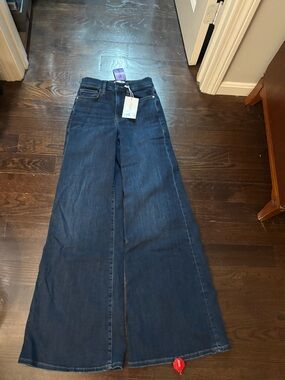 Frame Denim Le Palazzo Wide-Leg Jeans in Dark Blue Wash